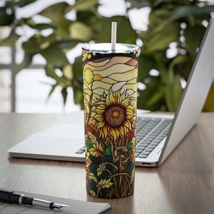 Sunflower Stained Glass 20oz Tumbler